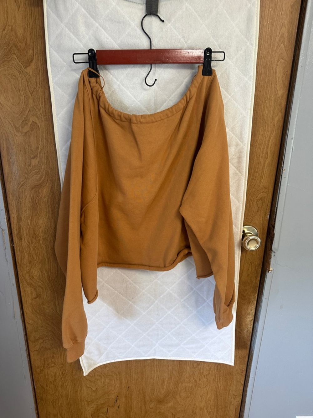 Rust Cropped Drawstring Sweatshirt - Picture 3 of 6